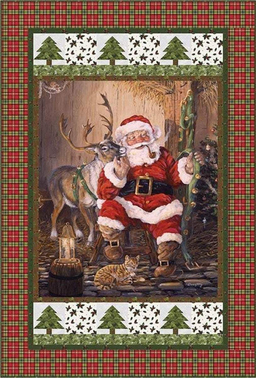 Easy Fabric Panel Quilt Kit Holly Jolly Christmas Santa Claus