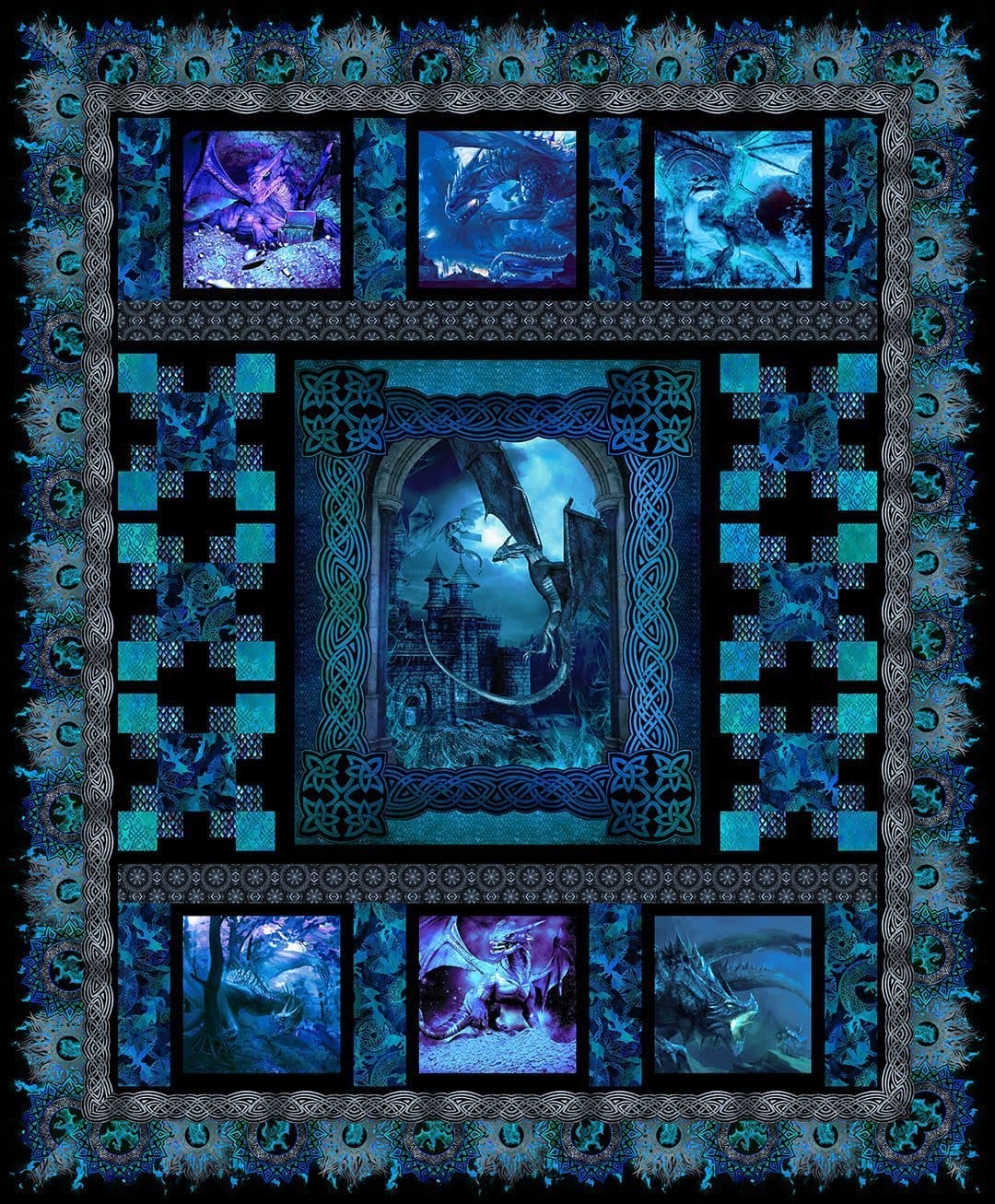 Download Blue Dragon Quilt Kit by Jason Yenter | RebsFabStash