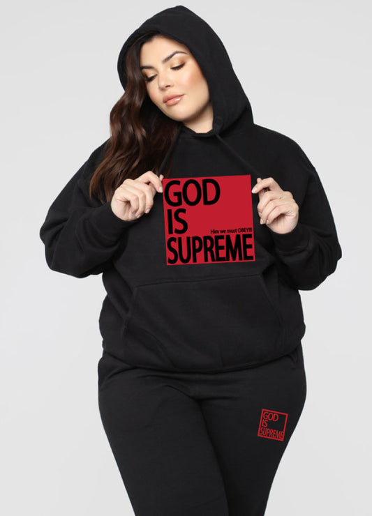 God is Supreme White Logo/Royal Blue Joggers – God Is Supreme