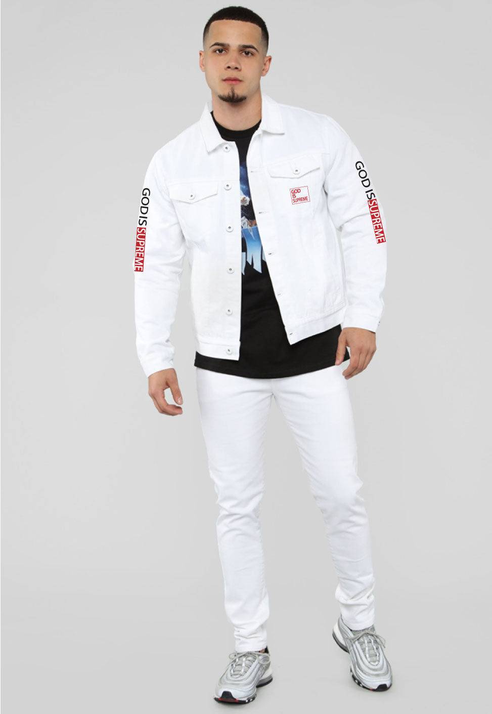 supreme white denim jacket
