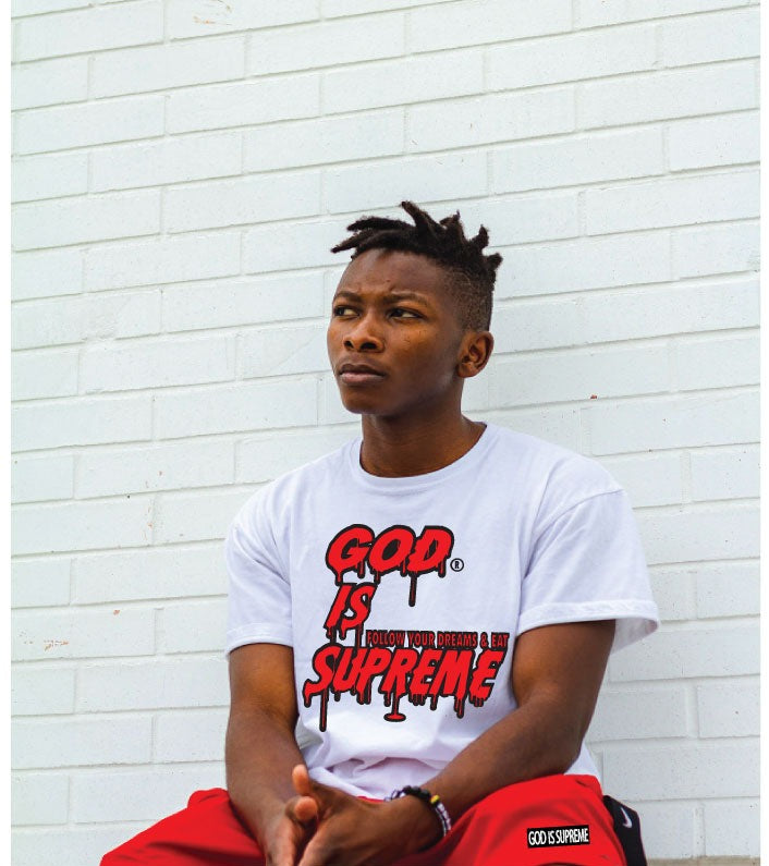 Excretar Canoa Acostumbrarse a Red Drip God is Supreme / White T-shirt – God Is Supreme