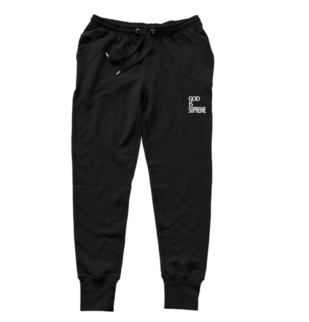 God is Supreme White Logo/Royal Blue Joggers – God Is Supreme