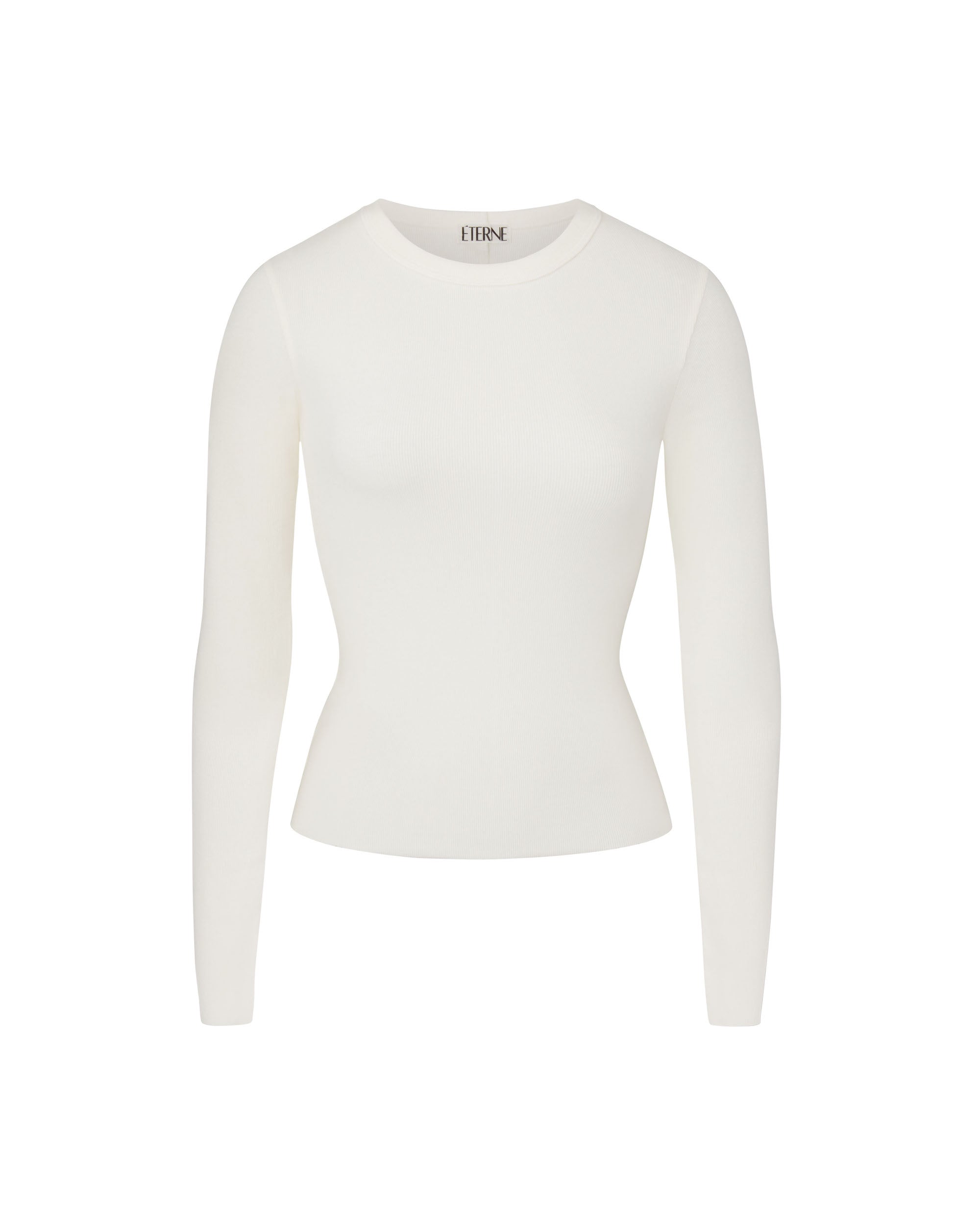 Long Sleeve Fitted Top Cream | ÉTERNE