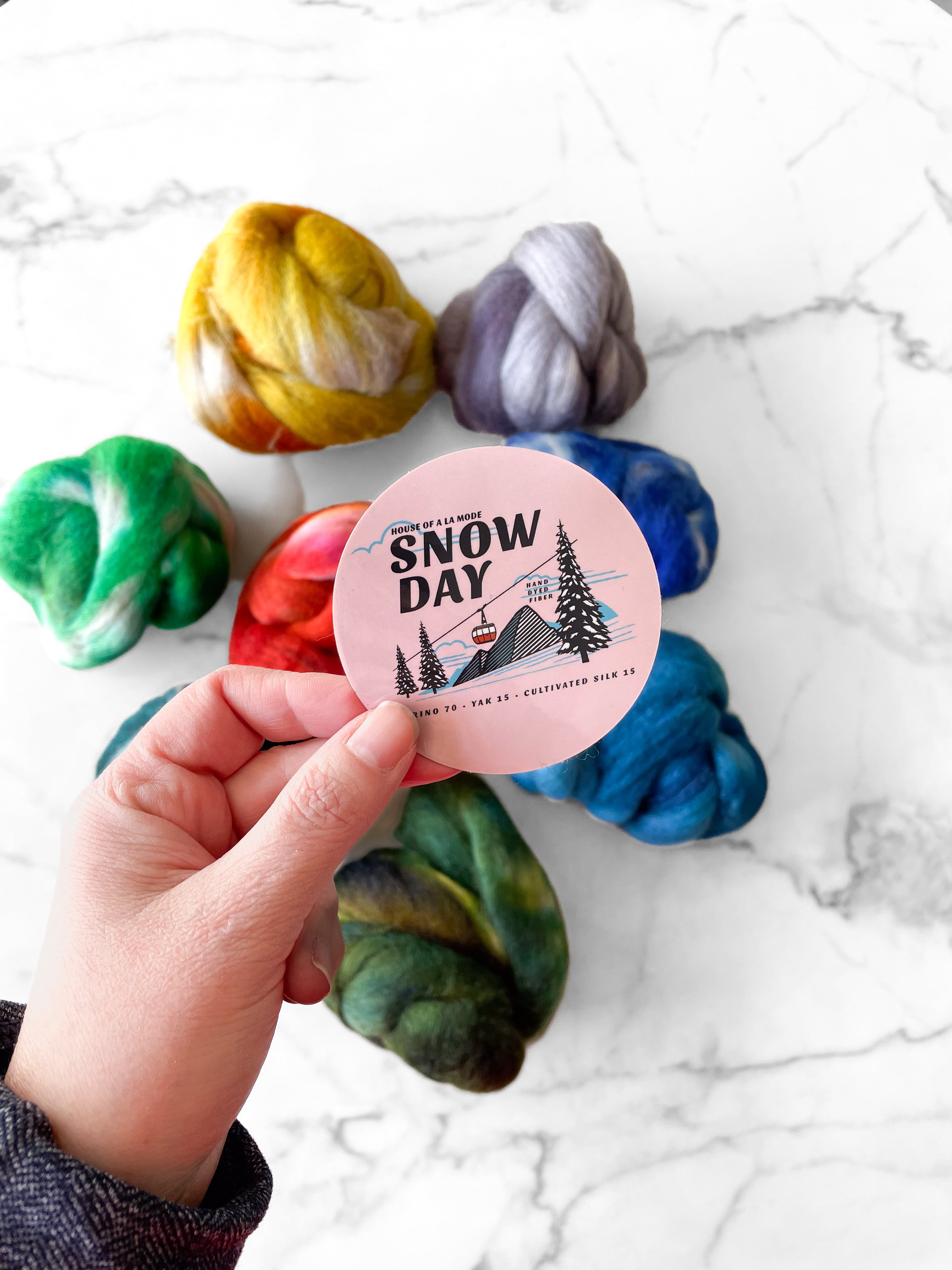 Snow Day Spinning Fiber