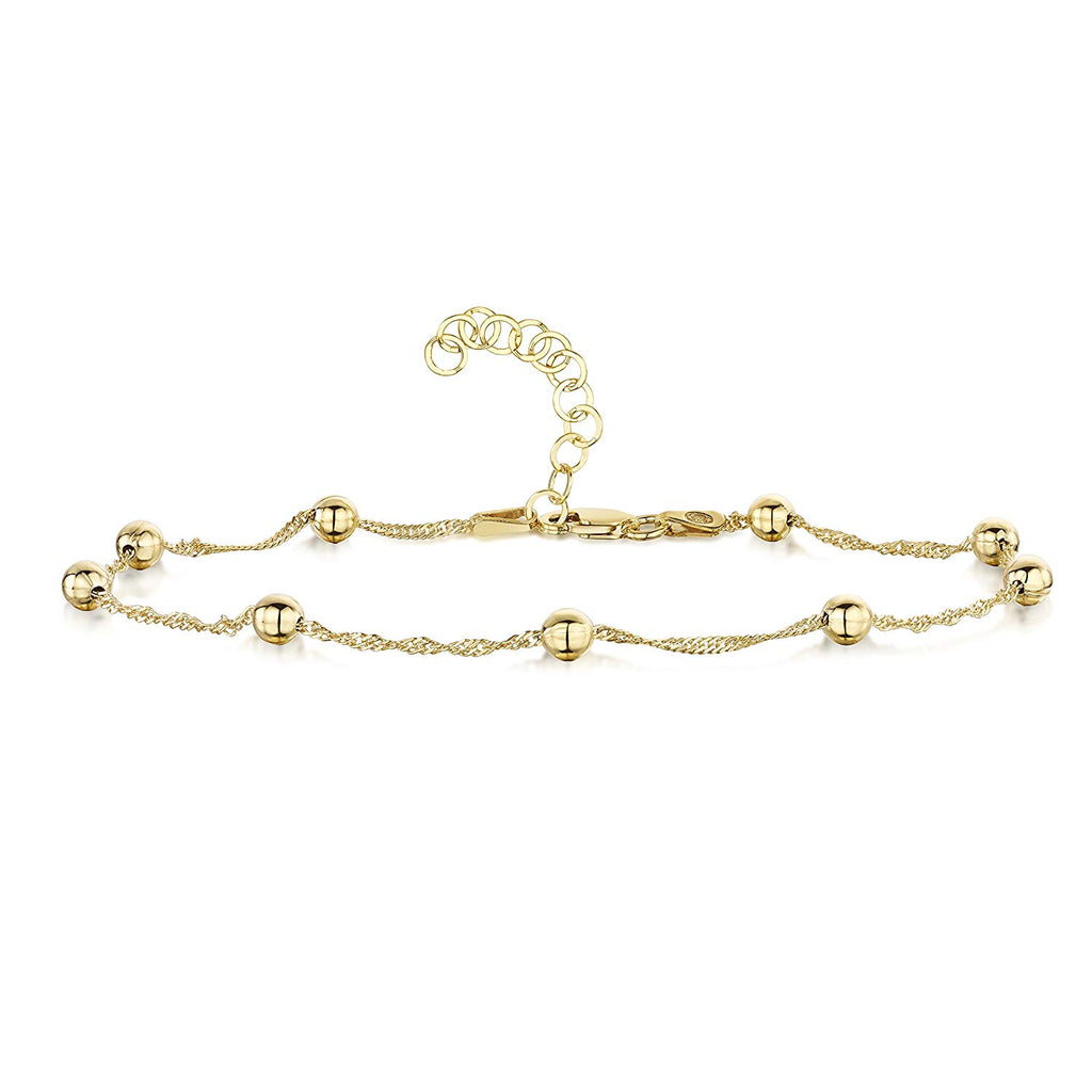 10 inch gold ankle bracelet