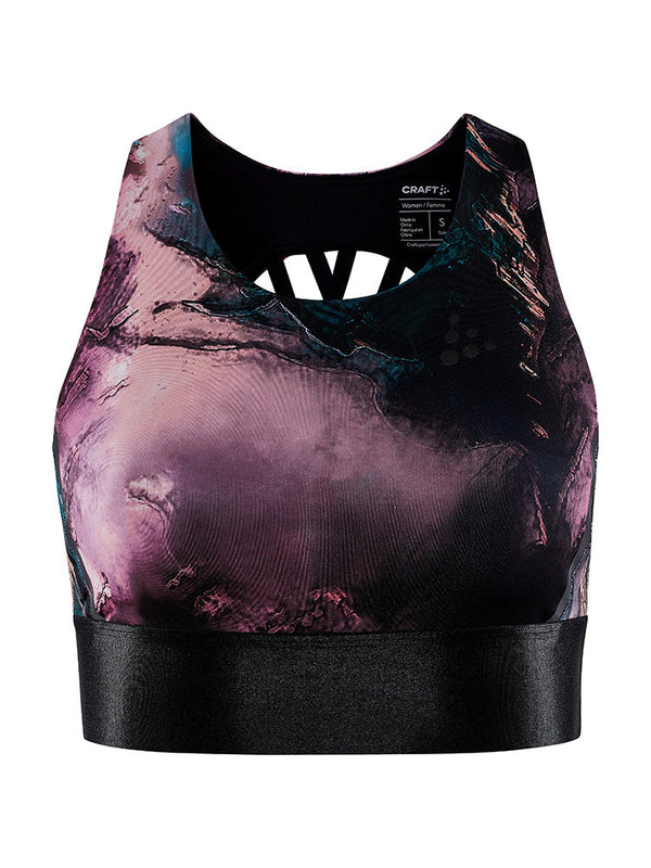 Champion Women's The Show-Off Sports Bra - Craft Purple Heather/Abstract  Lilac