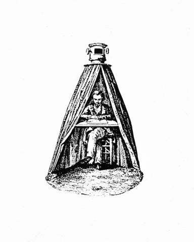 Illustration of Johannes Kepler's tent camera obscura of 1620
