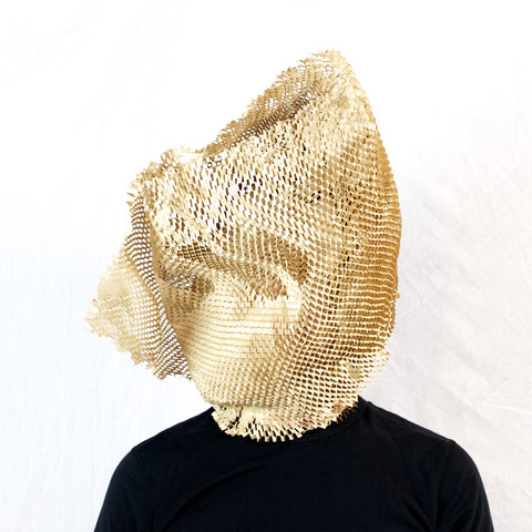 Chris Shepherd - headshot in gold silk sack