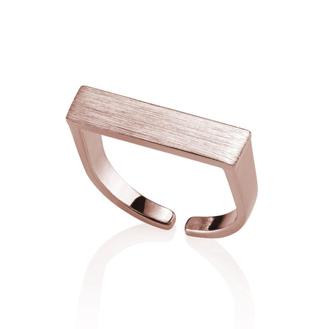 Plain Gold Bar Ring for Women. Womens Open Ring With a Brushed Finish.  Adjustable Rings for Women. Simple Rings for Teen Girls and Women. -   Norway