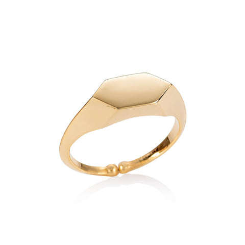 Plain Gold Bar Ring for Women. Womens Open Ring With a Brushed Finish.  Adjustable Rings for Women. Simple Rings for Teen Girls and Women. -   Norway