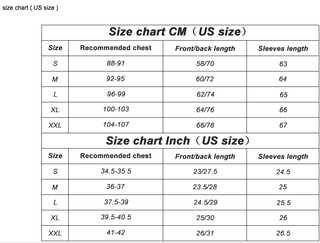 arsuxeo size chart