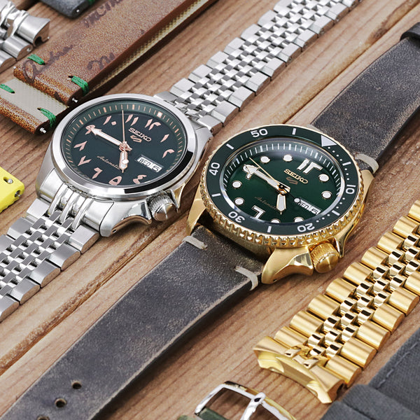 Seiko Arabic Dial Green Watch, Two Special Seiko 5 Models | Strapcode