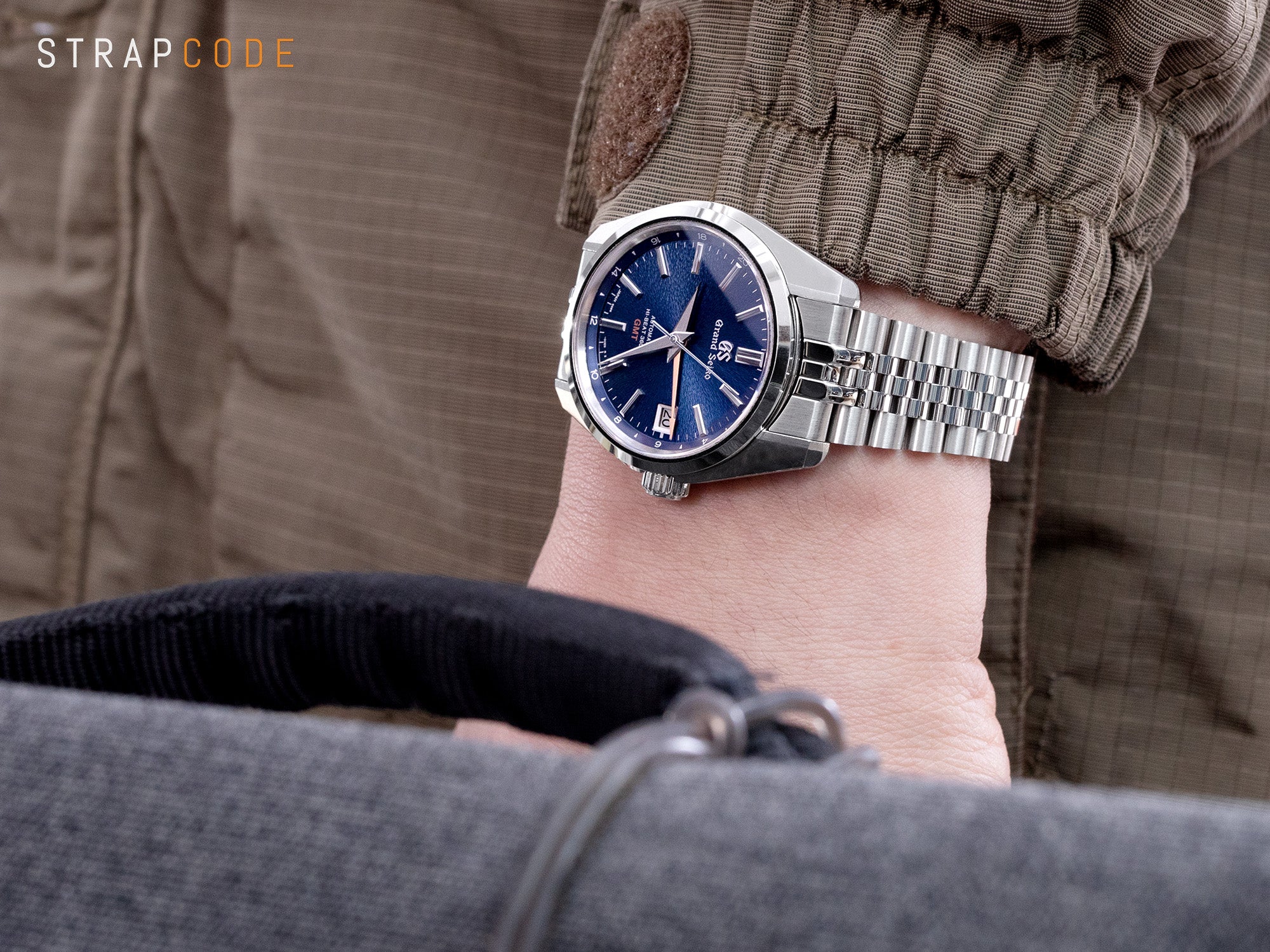 Travel with your watch Grand Seiko Boutique Limited Edition SBGJ235 by Strapcode watch bands