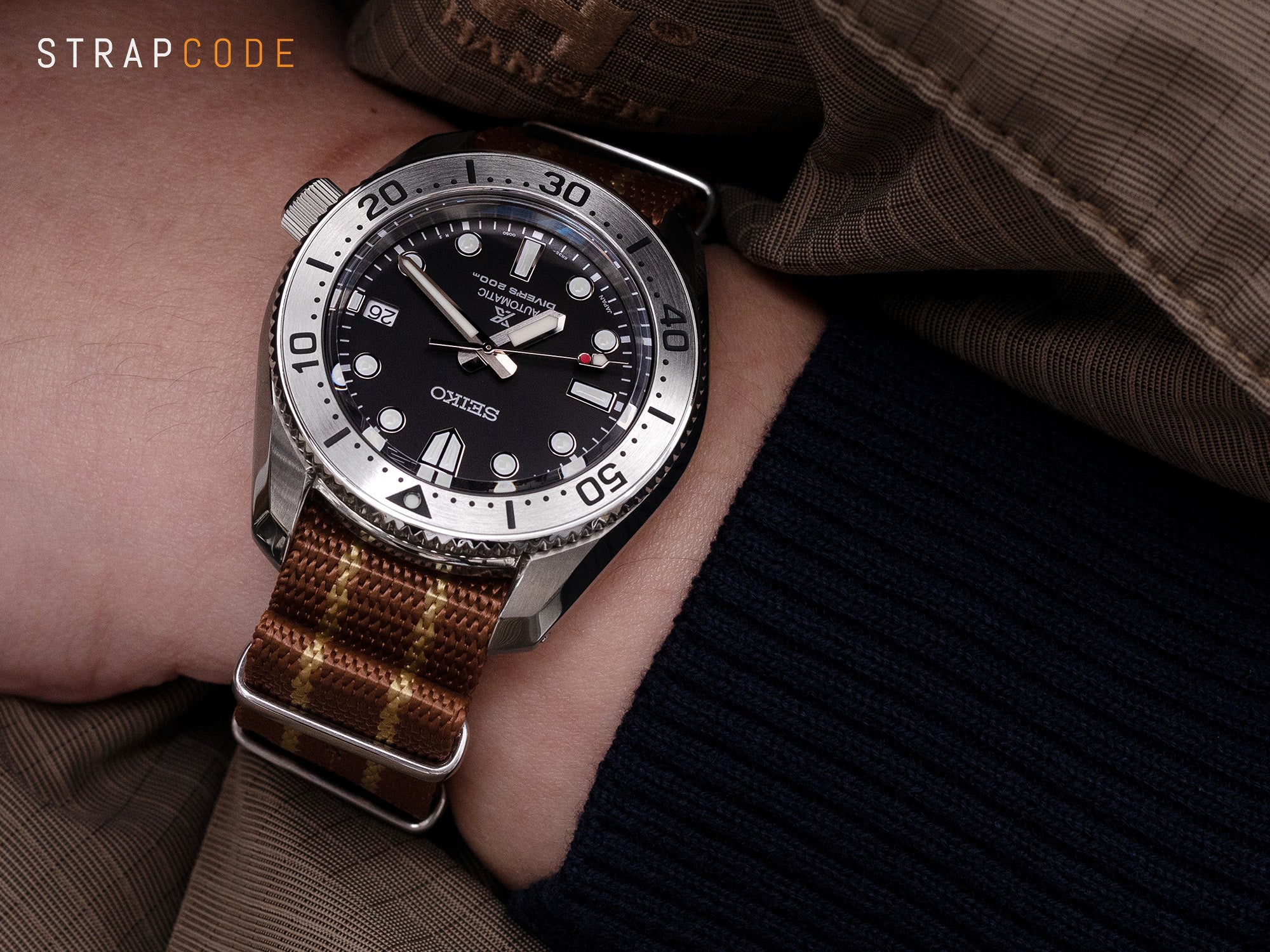 Seiko 1968 Reinterpretations Seiko Prospex SPB185 James Bond Nato Strap by STRAPCODE watch bands