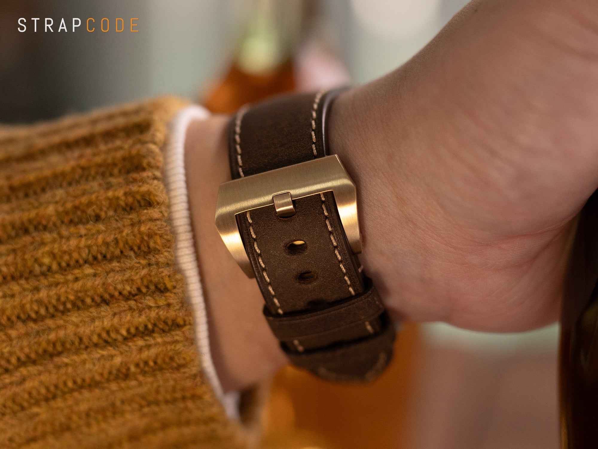 solid bronze watch buckle from Strapcode watch bands