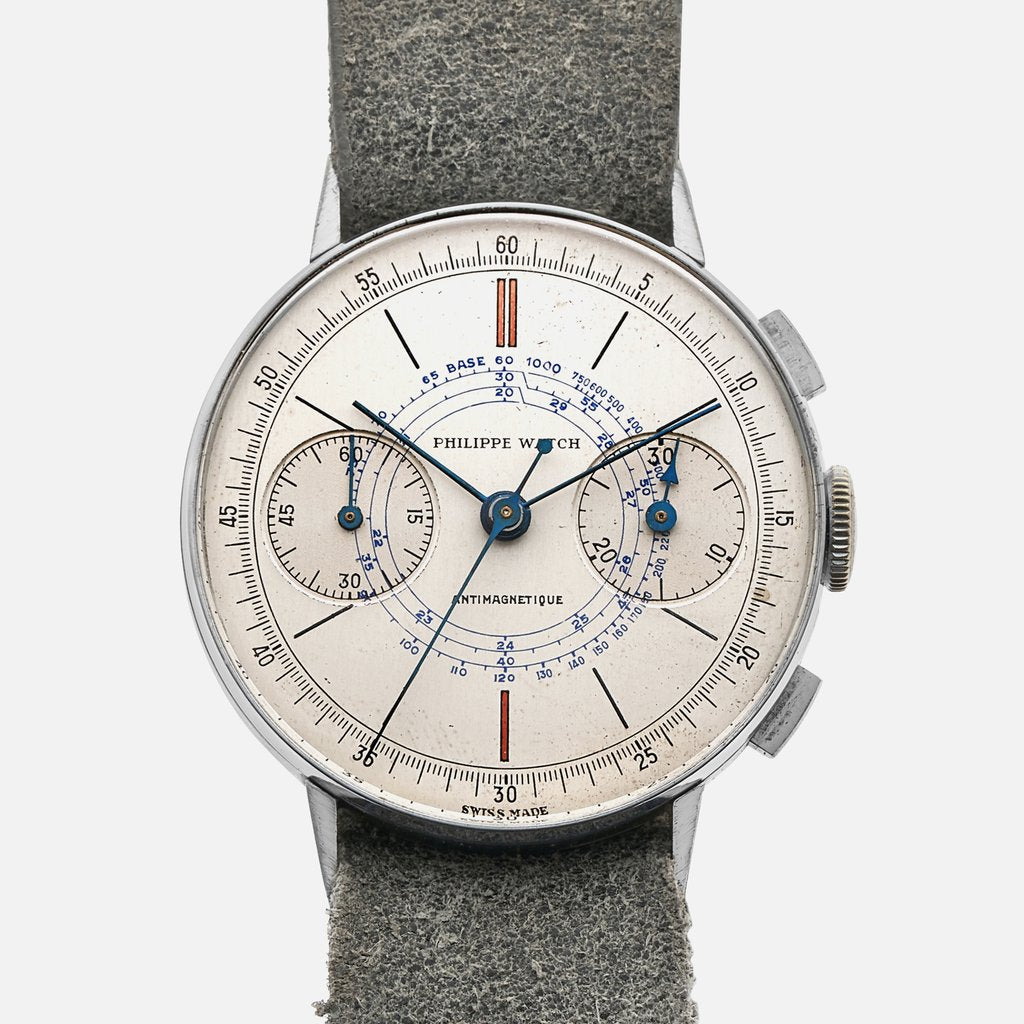 1940s Philippe Watch Chronograph Ref. 2519 With Snail Dial