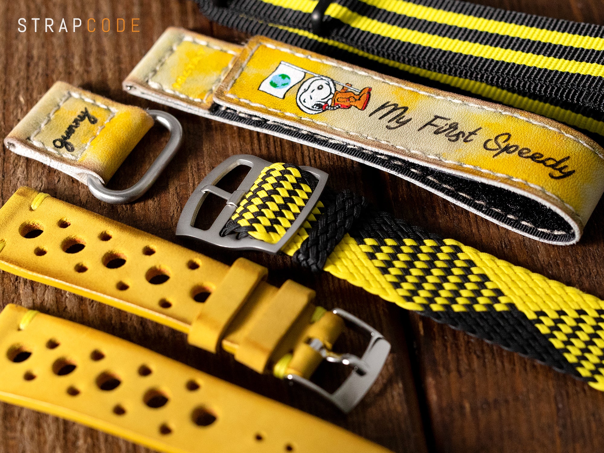 Black and yellow watch bands by Strapcode