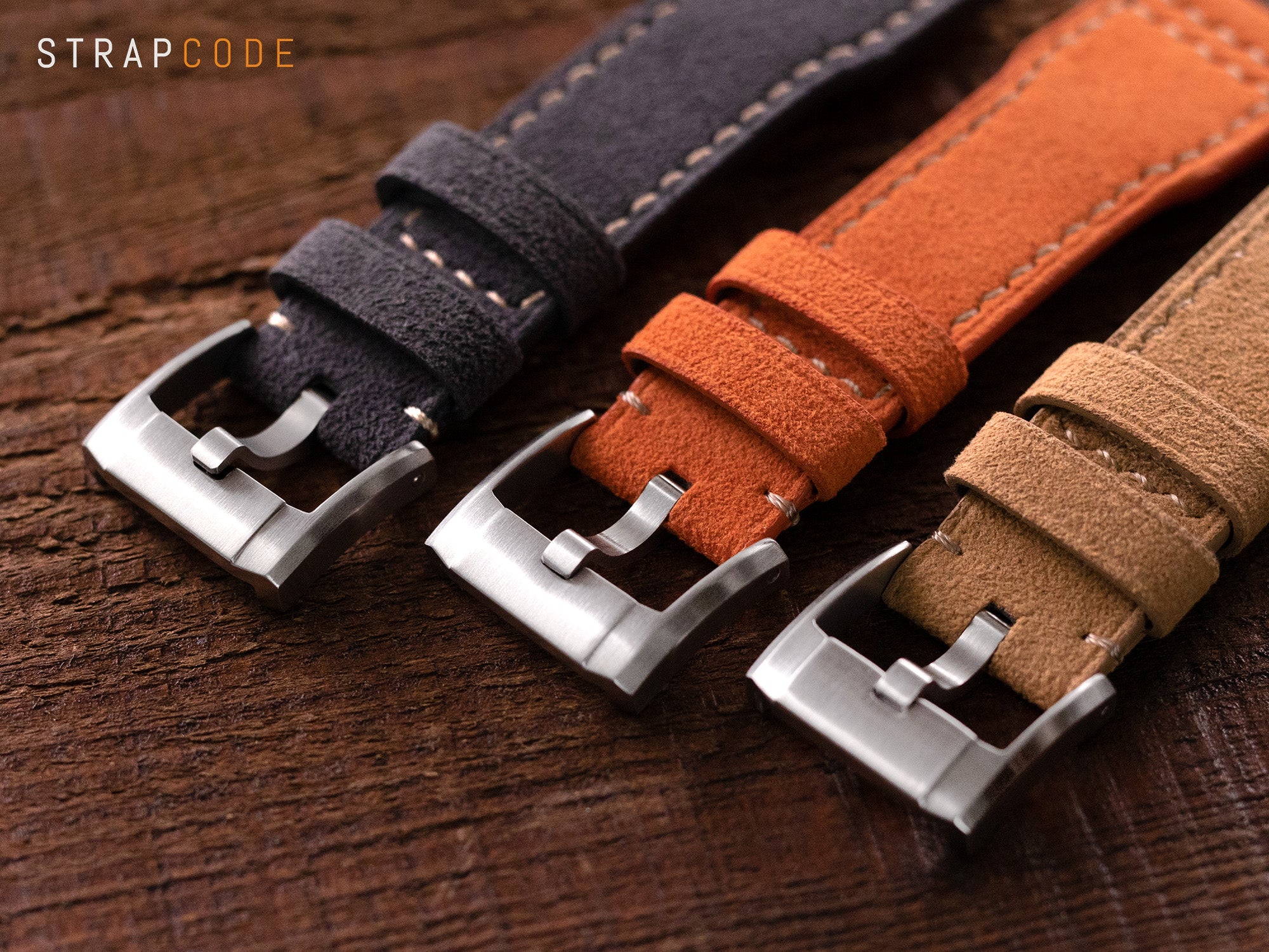 Alcantara watch bands buckle detail Alcantara watch bands by strapcode