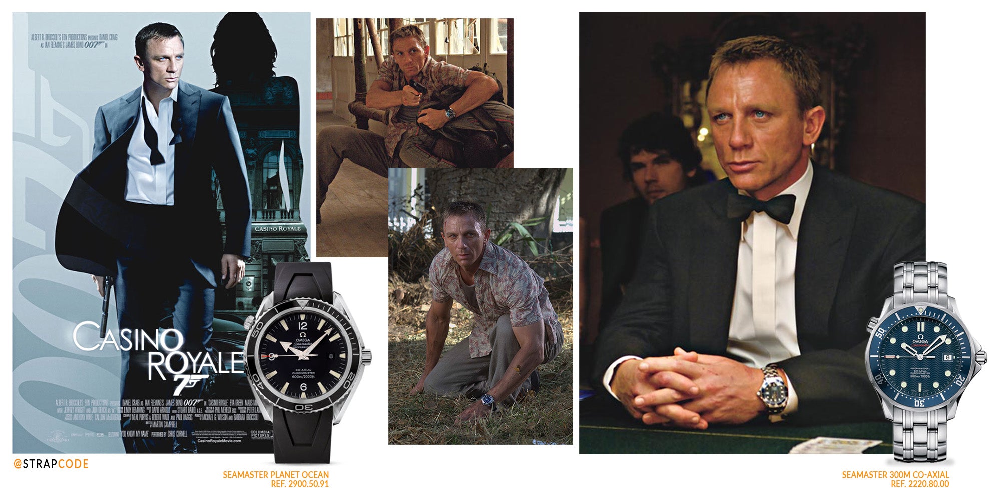 Omega Seamaster 300M Co-Axial Ref. 2220.80.00 and the Omega Seamaster Planet Ocean Ref. 2900.50.91 in Casino Royale(2006)