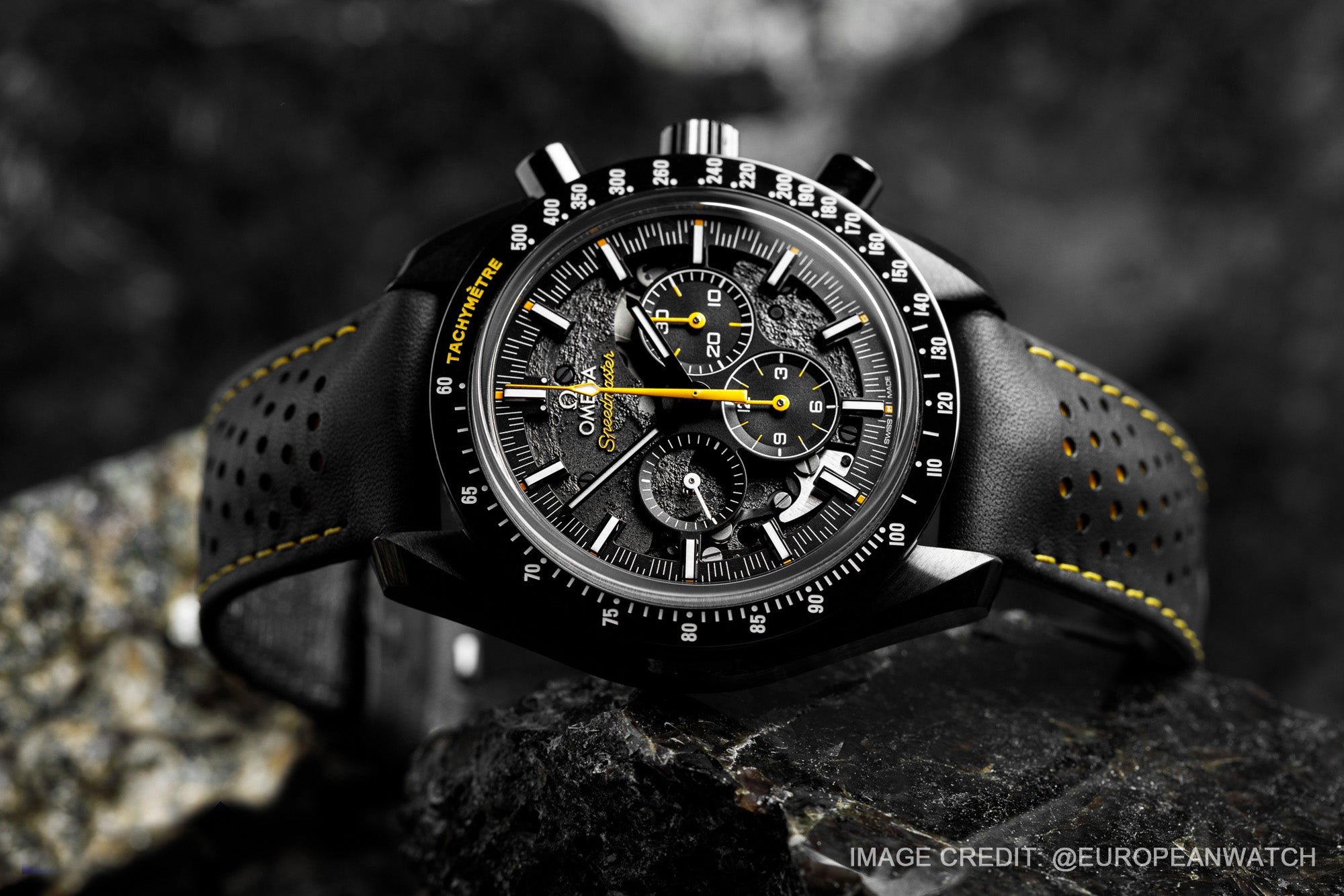 Another black and yellow SMP : Omega Speedmaster Dark Side of the Moon Apollo 8