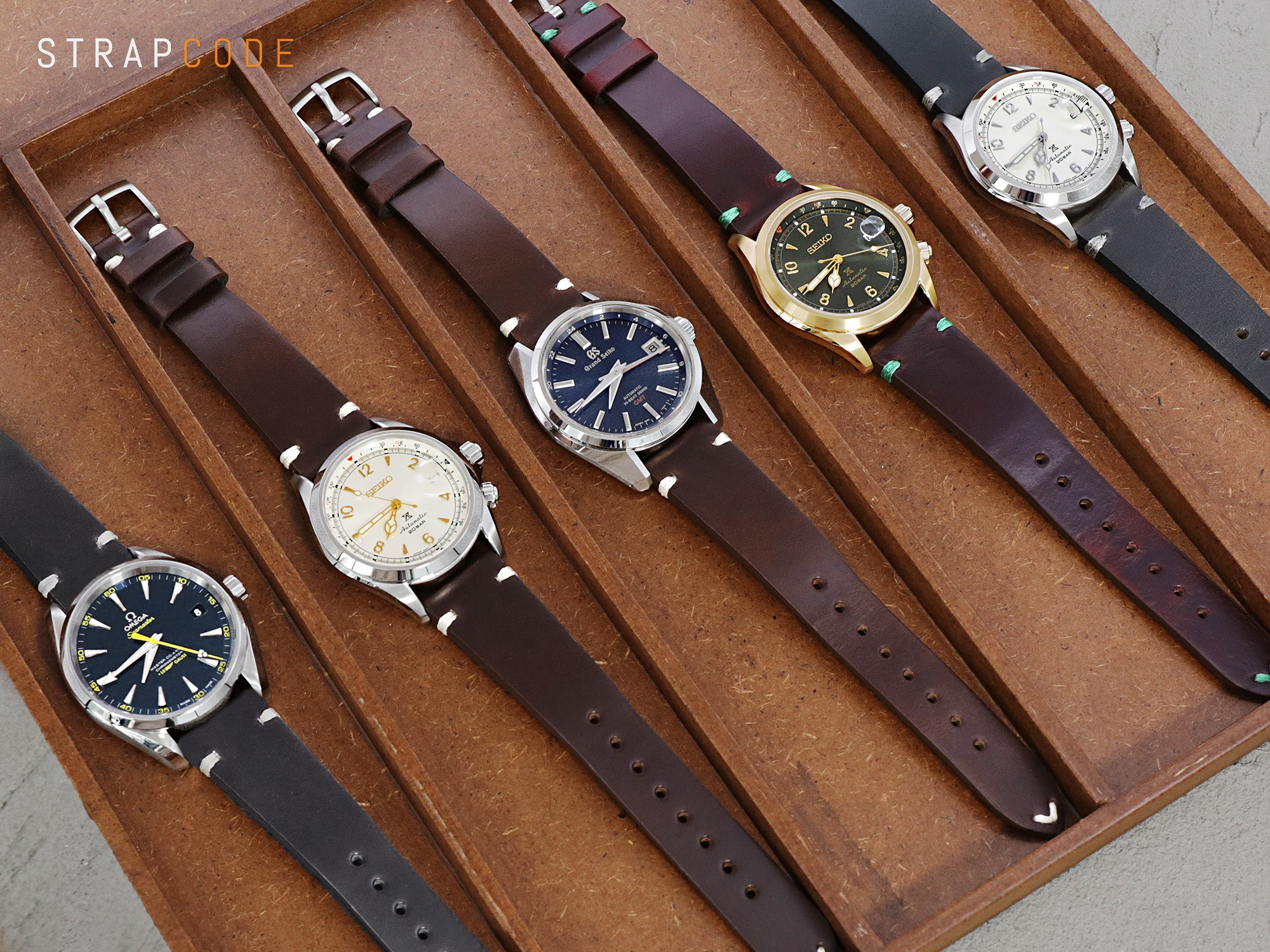 A collection of Horween Chromexcel leather straps by Strapcode