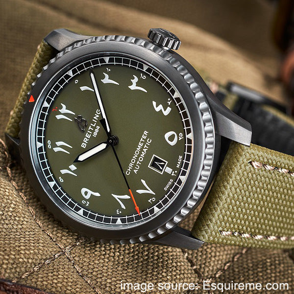 Breitling-Aviator-8-Auto-41-Green-watch-arabic-dial