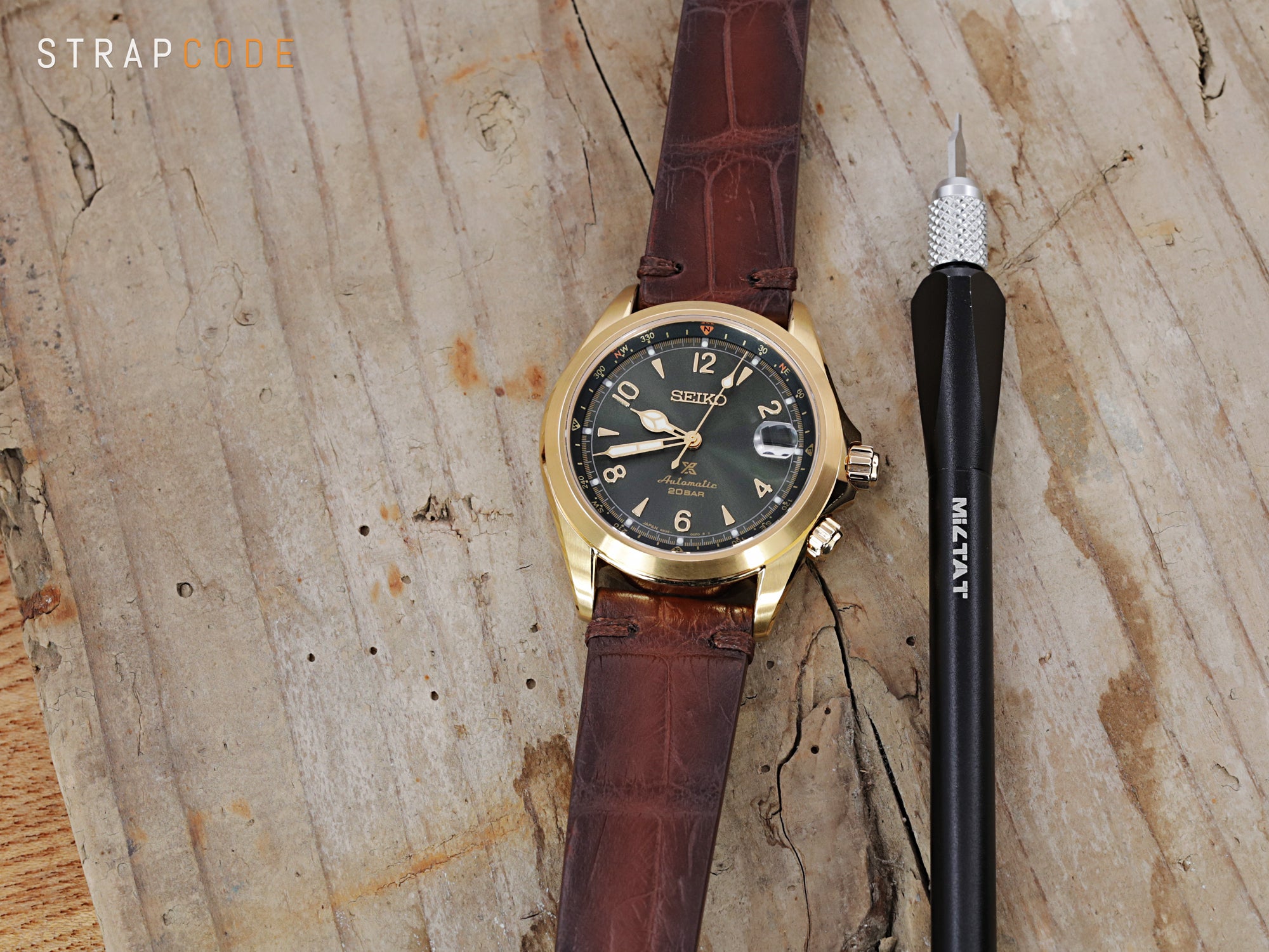 Seiko SPB155 Alpinist] Baby Alpinist on a brown horween leather