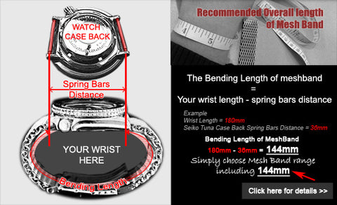 Recommended size of Mesh Band for your wrist - Strapcode