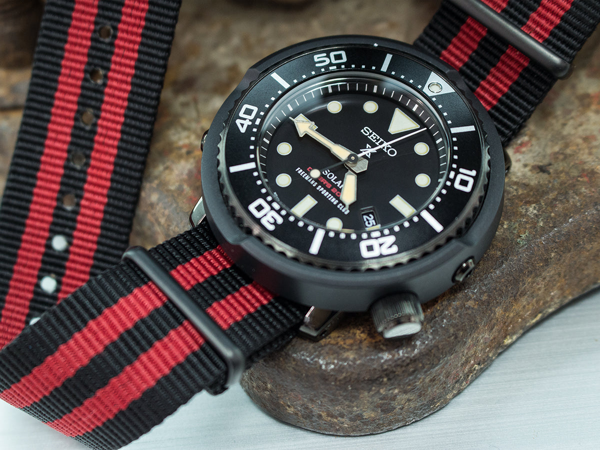 Kayak Fishing Watch-- Seiko SNE329 and Crown and Buckle Chevron Strap 