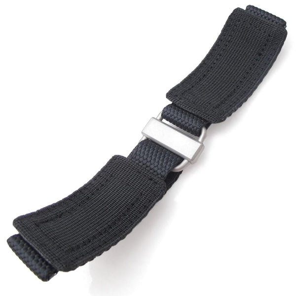 20mm, 22mm MiLTAT Honeycomb Black Nylon Velcro Fastener Watch Strap Sa ...