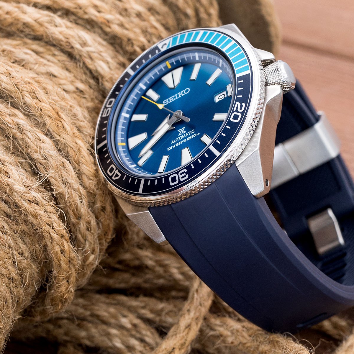 Introducir 78+ imagen seiko blue watch strap