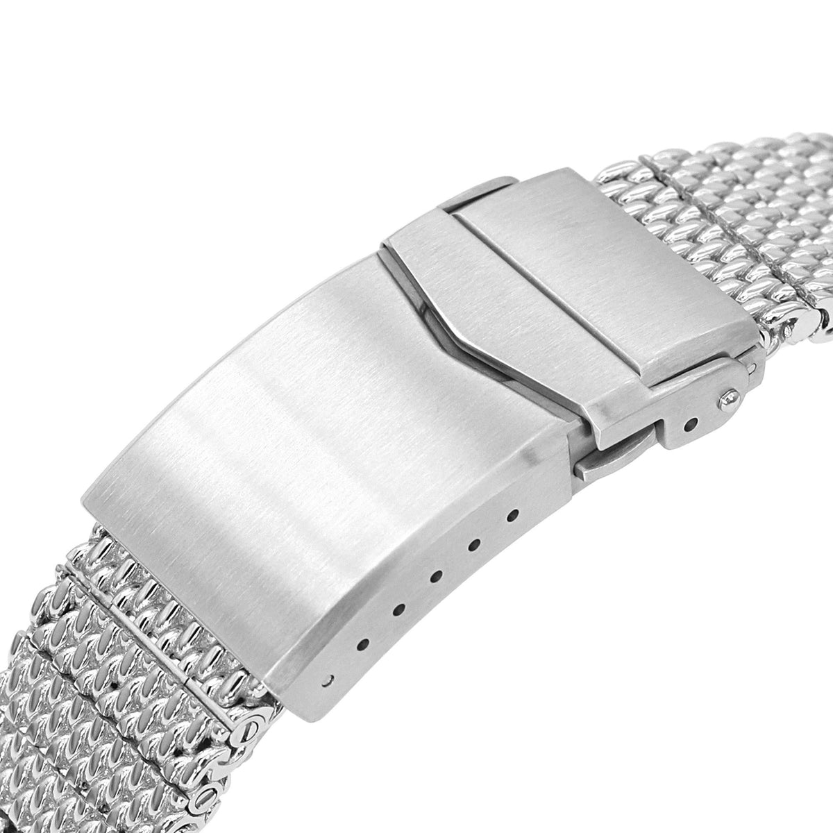 Wristband stainless steel 18mm mesh robust Butterfly clasp by Staib