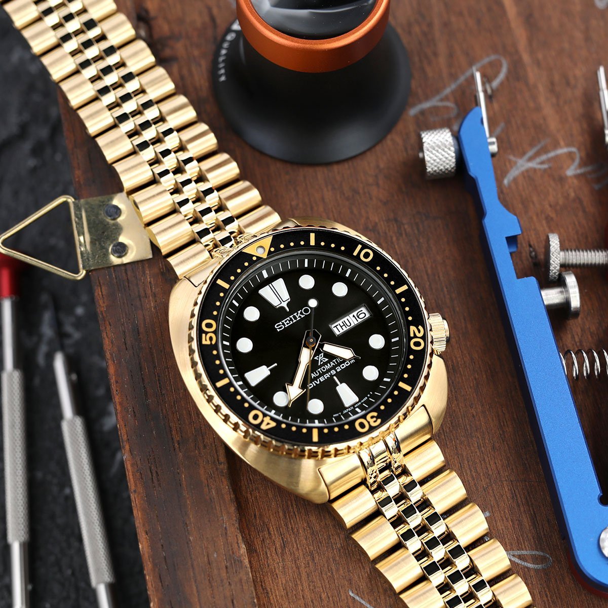 Descubrir 62+ imagen gold seiko turtle bracelet