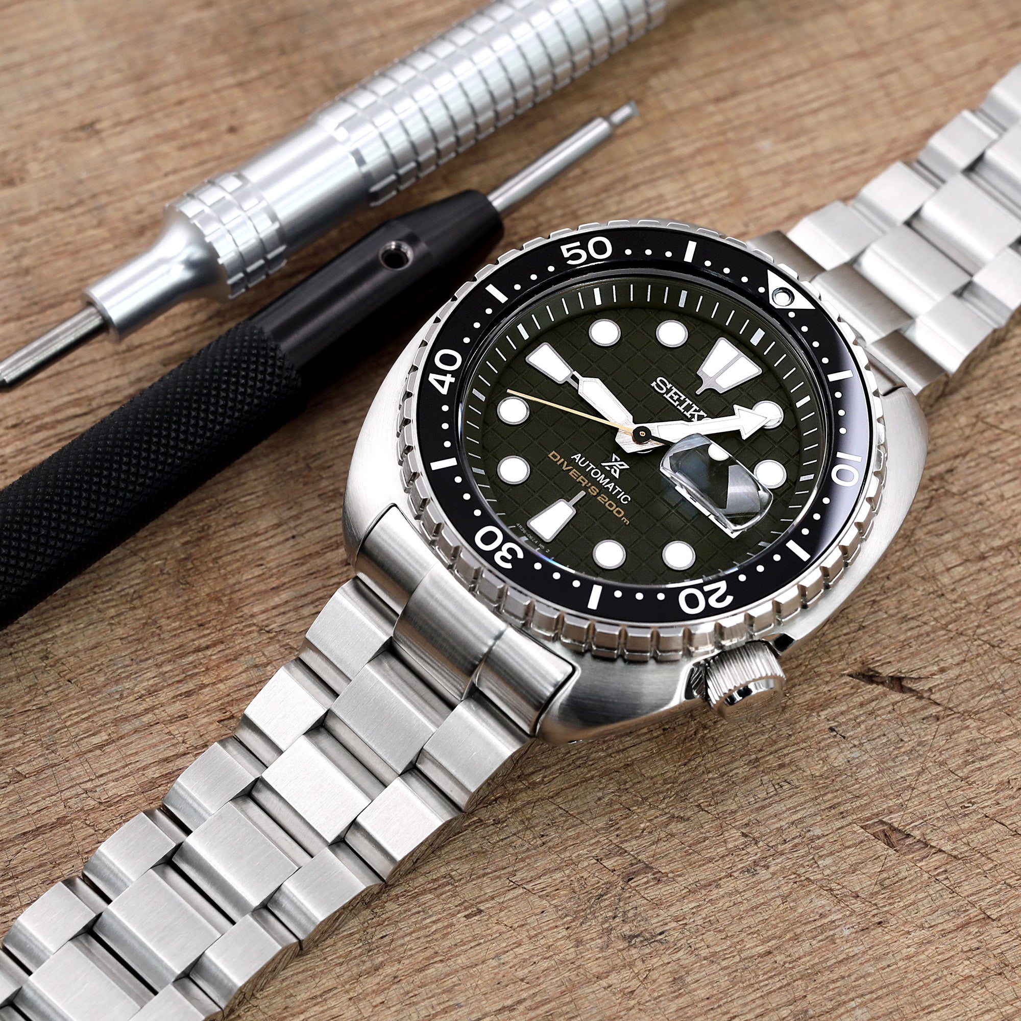 Seiko Mod new Turtles SRP777 Curved End Hexad Bracelet– Strapcode