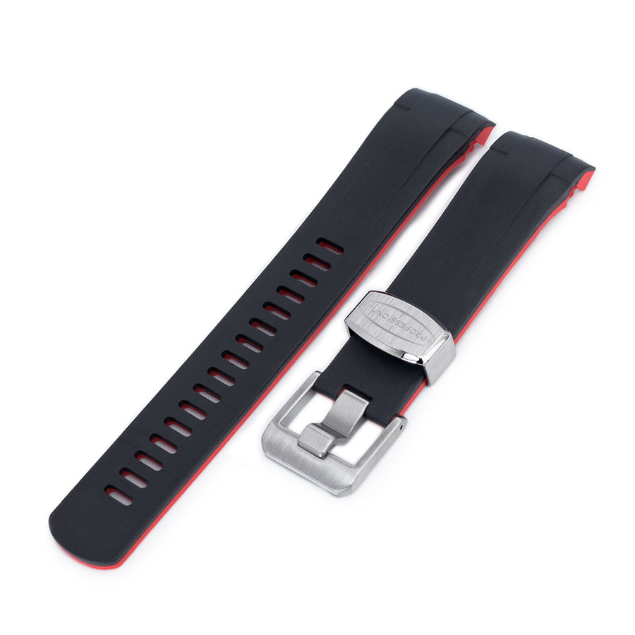 Curved End Tudor Black Bay Rubber Watch Straps | Crafter Blue - Strapcode