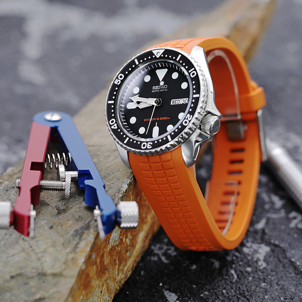CB11 Orange Crafter Blue Rubber Watch Band |Seiko SKX007 | Strapcode