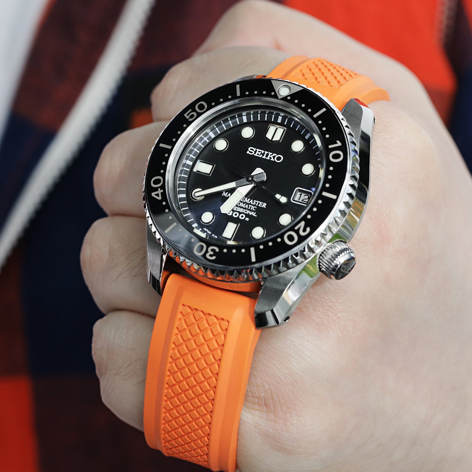 Orange FKM Quick Release Rubber Watch Strap 20mm, 22mm | Strapcode