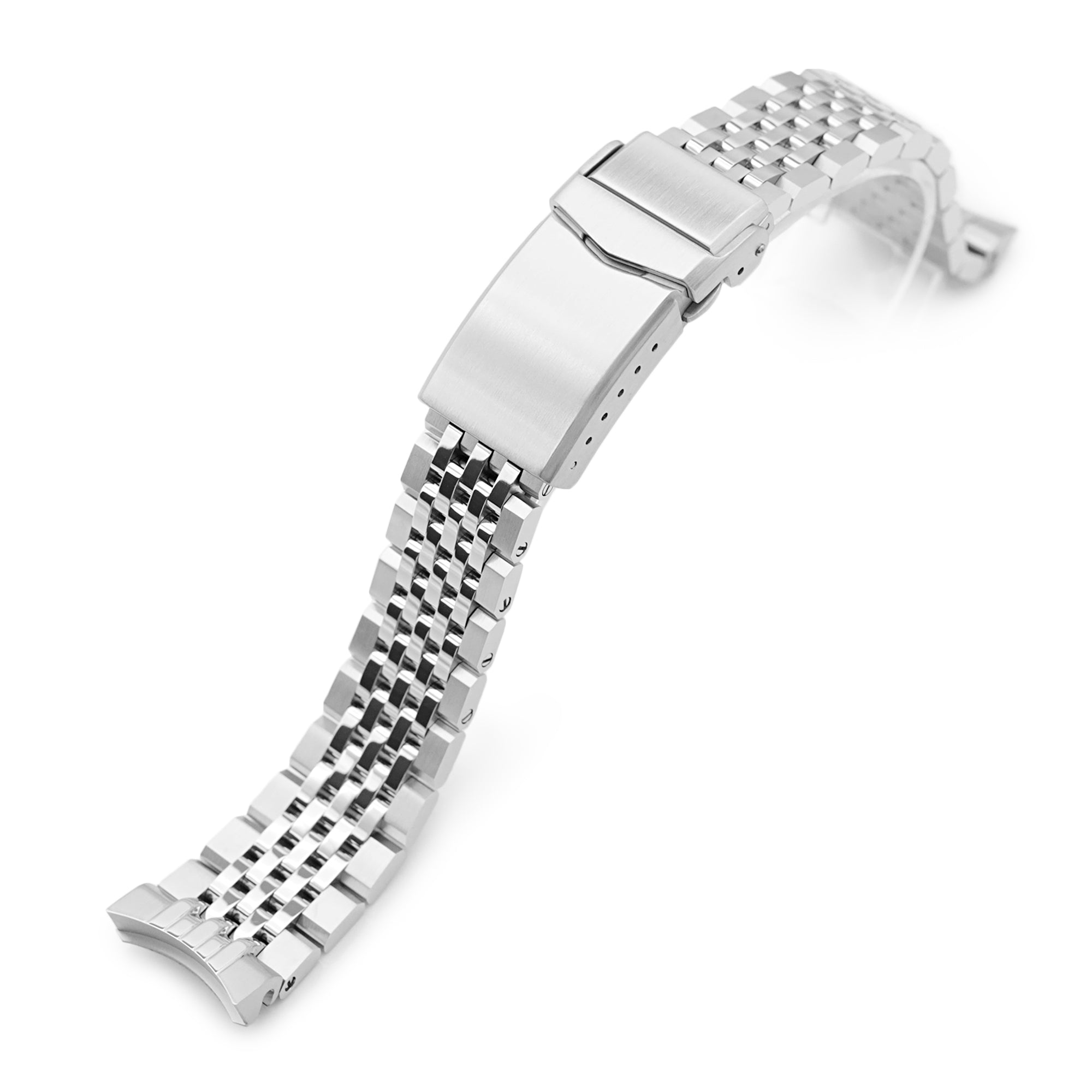 19mm Asteroid Watch Band for Grand Seiko 44GS SBGJ235, 316L Stainless Steel Brushed and Polished V-Clasp