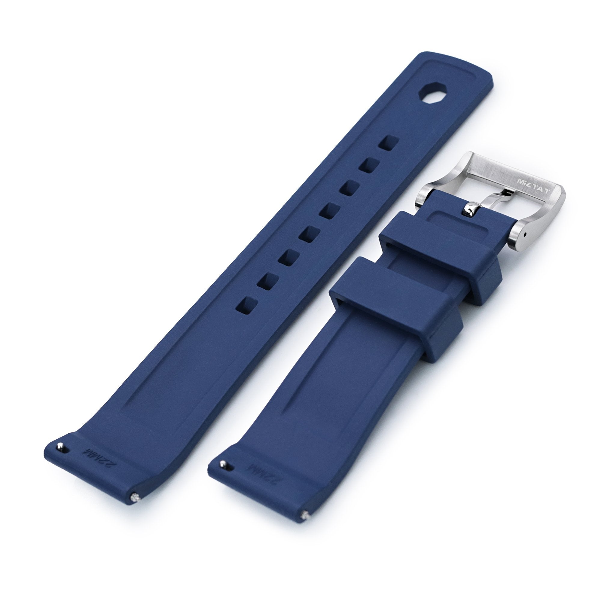 Navy Blue FKM Quick Release Rubber Strap, 20mm, 22mm | Strapcode