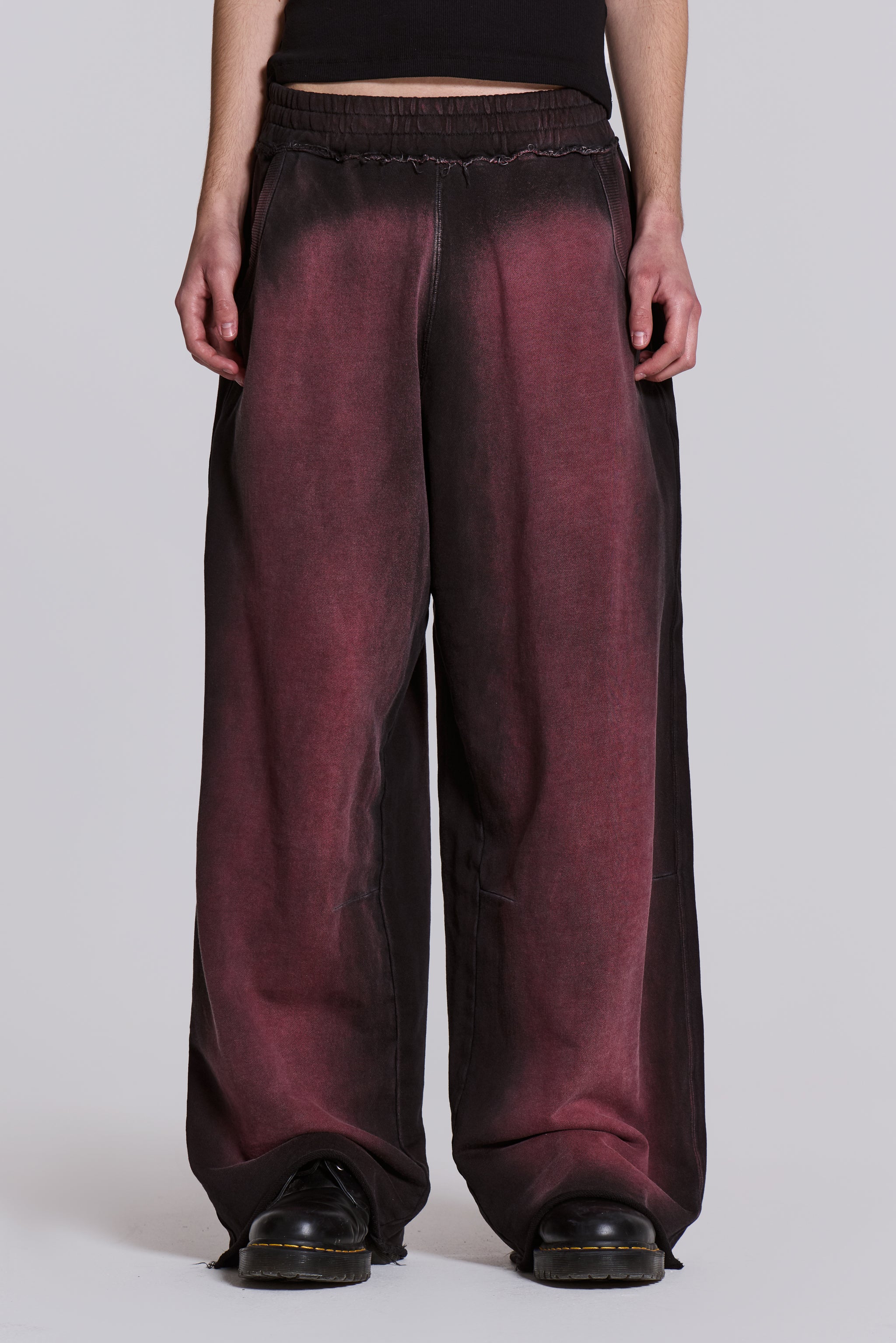 Jaded London Deep Red Fade Monster Joggers