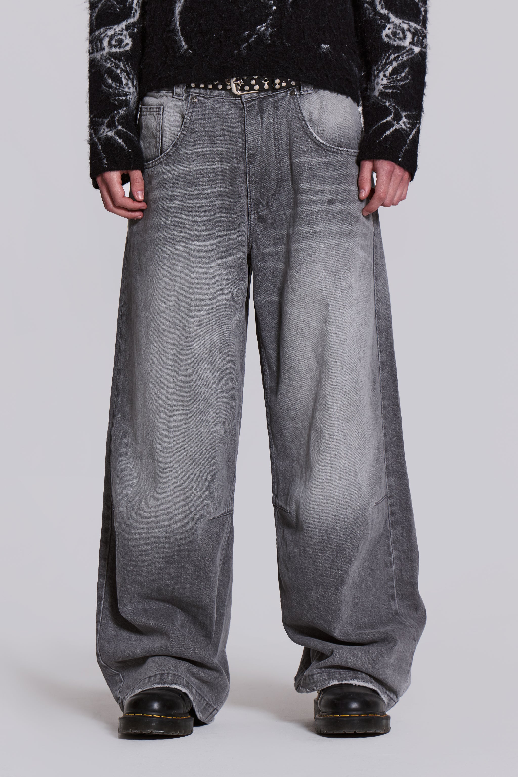 Jaded London Washed Grey Colossus Jeans