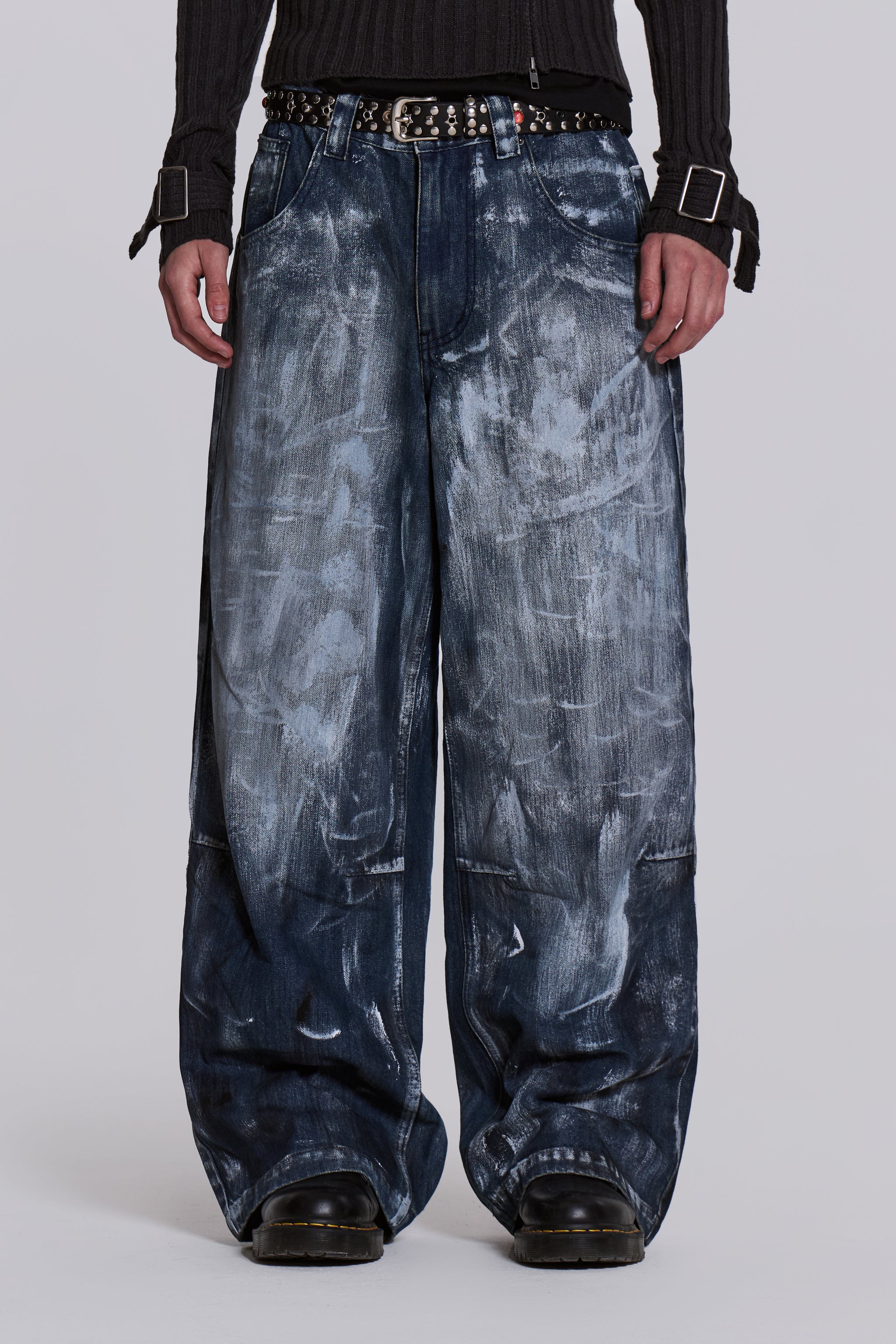 Jaded London Blue Painter Colossus Jeans