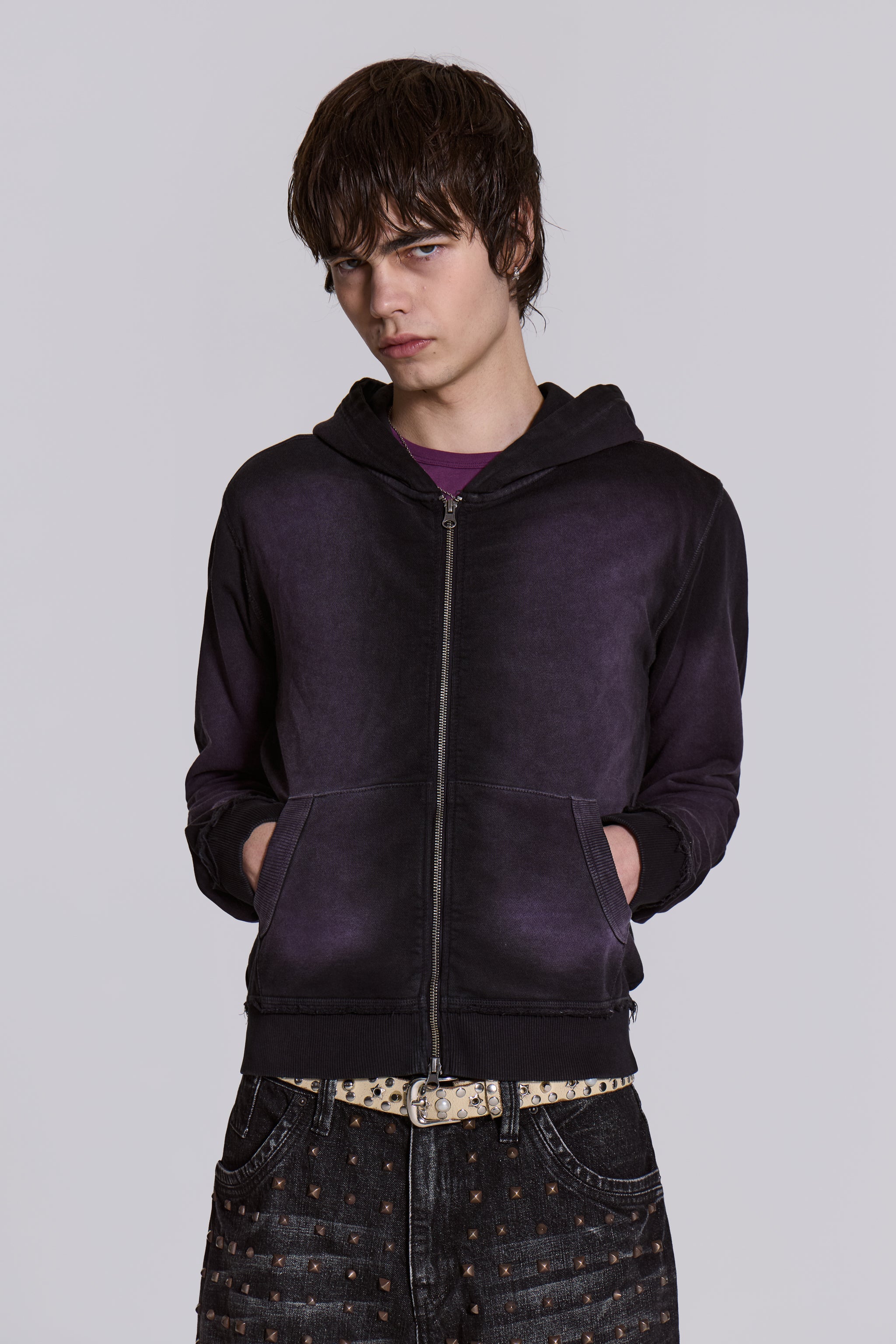 Jaded London Deep Purple Fade Mini Monster Hoodie