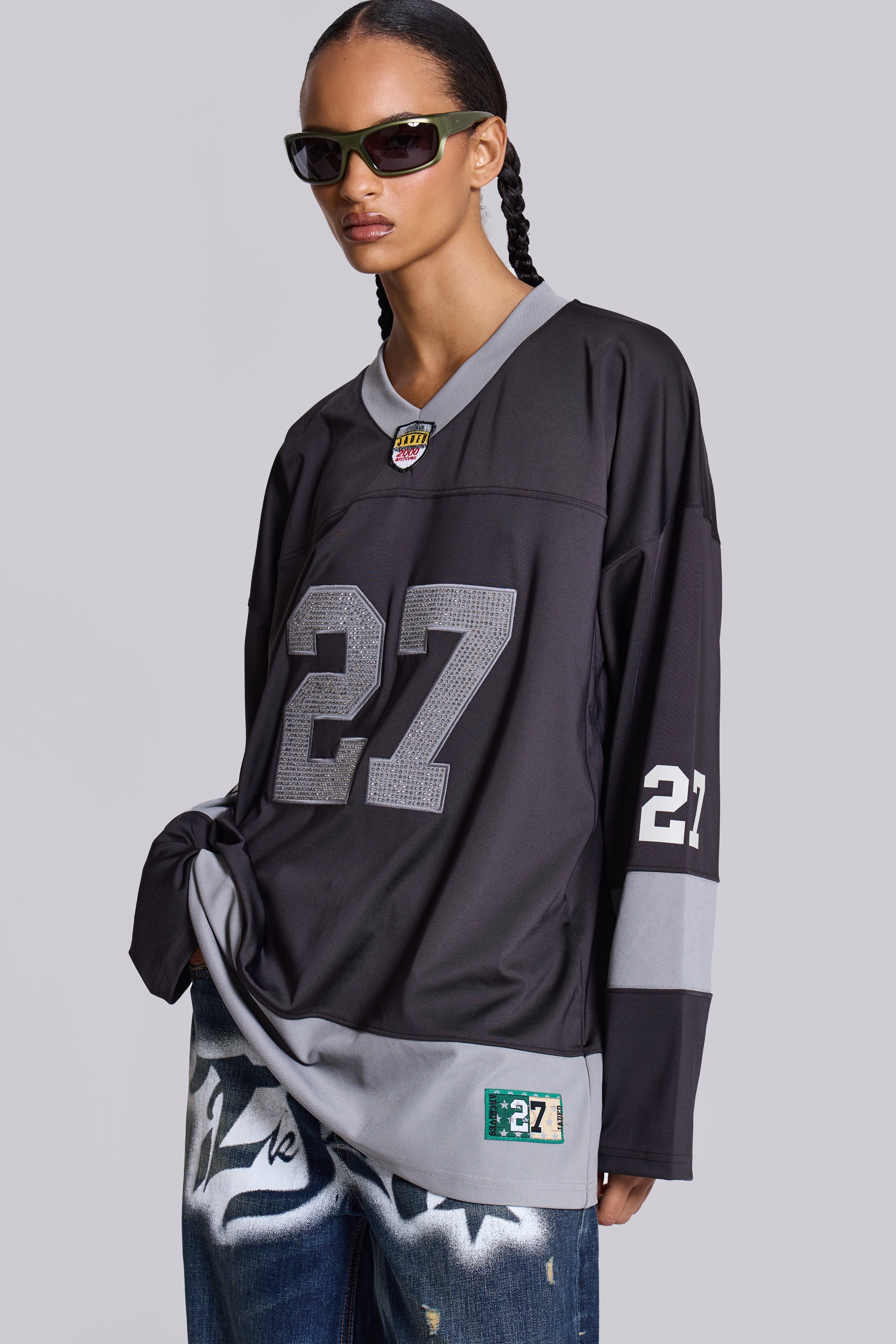 Jaded London Jaded Archive Diamante Football Shirt