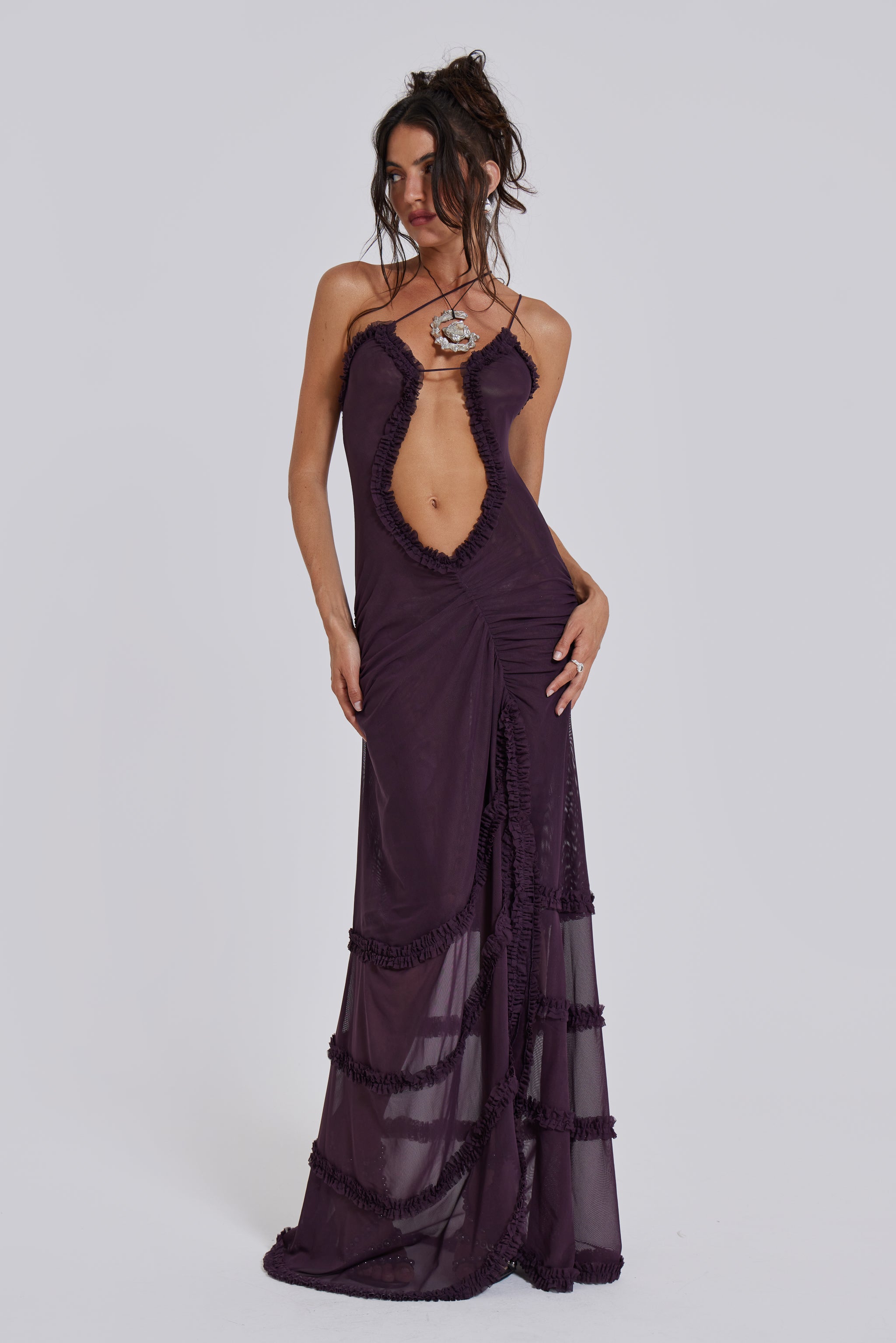 Jaded London Fatale Maxi Dress in Dusk