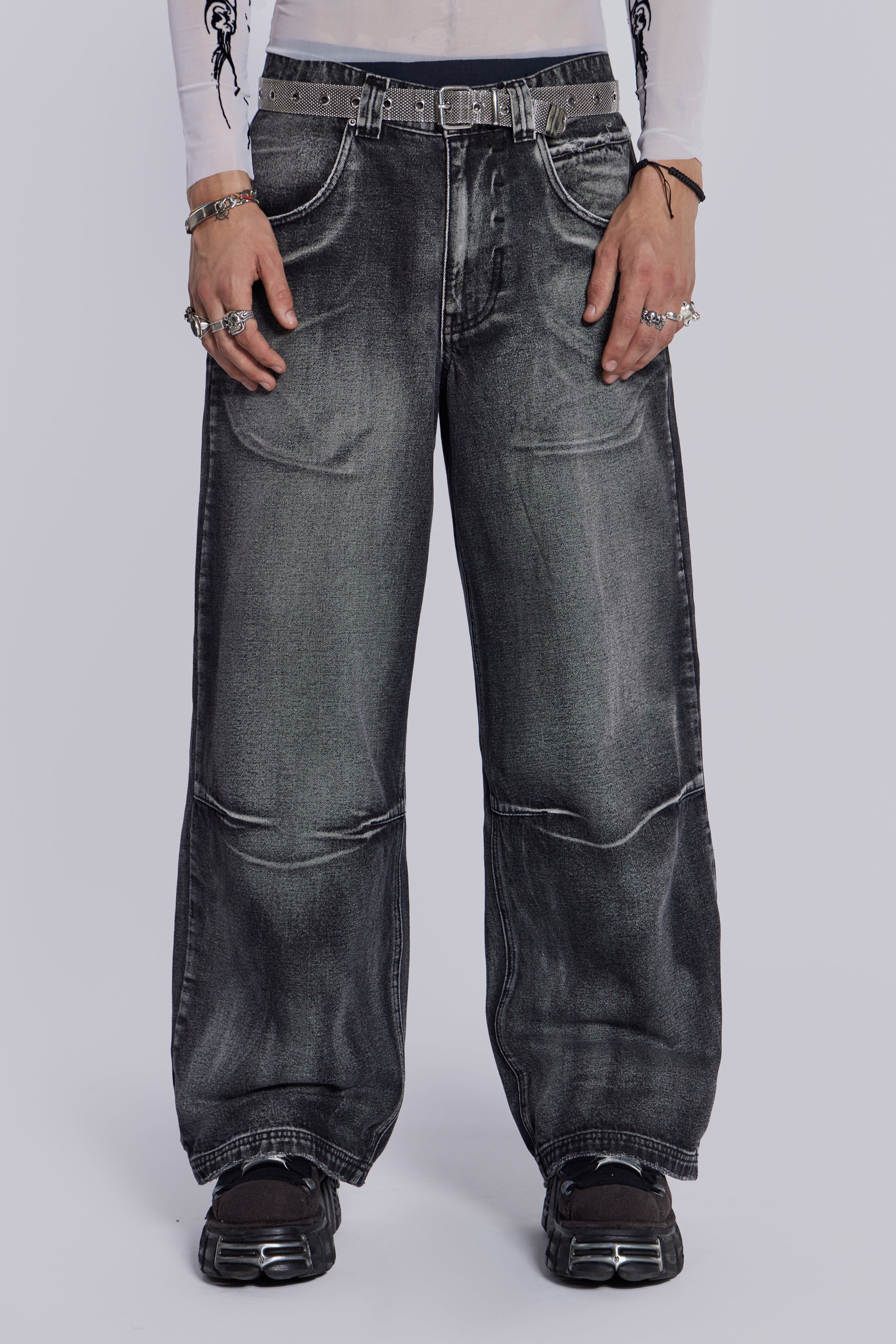 Black Crease Blaze Jeans