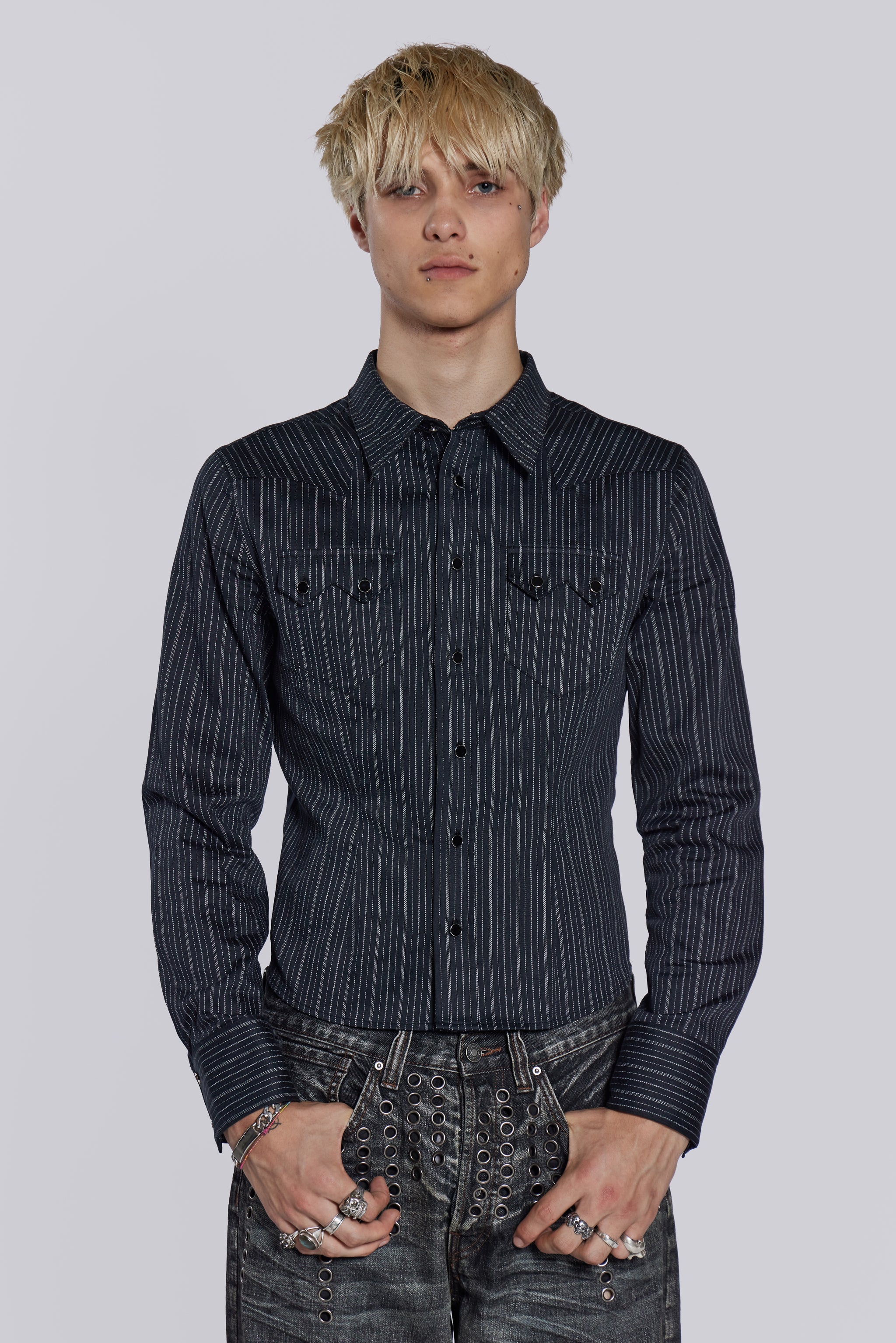 Jaded London Pinstripe Bronco Shirt