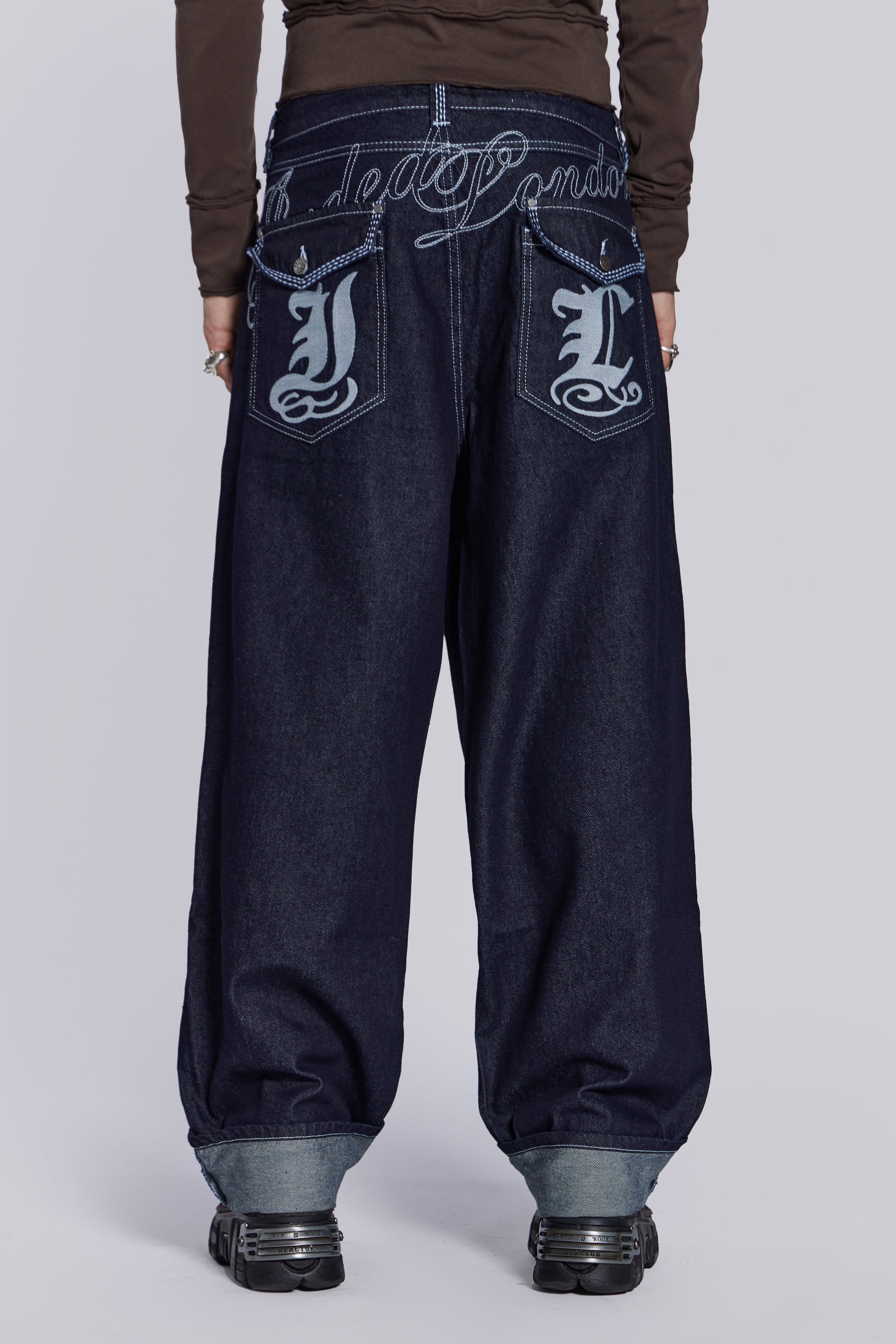 Sonic Embroidered Baggy Jeans