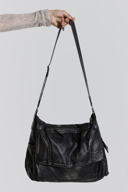 Washed Black Denim Messenger Bag | Jaded London