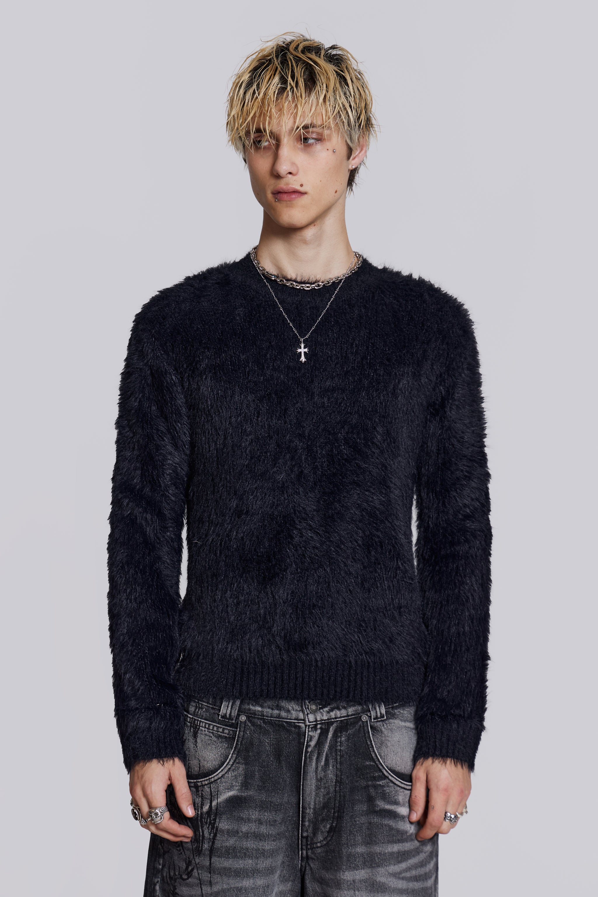 Jaded London Black Ominous Knit Jumper